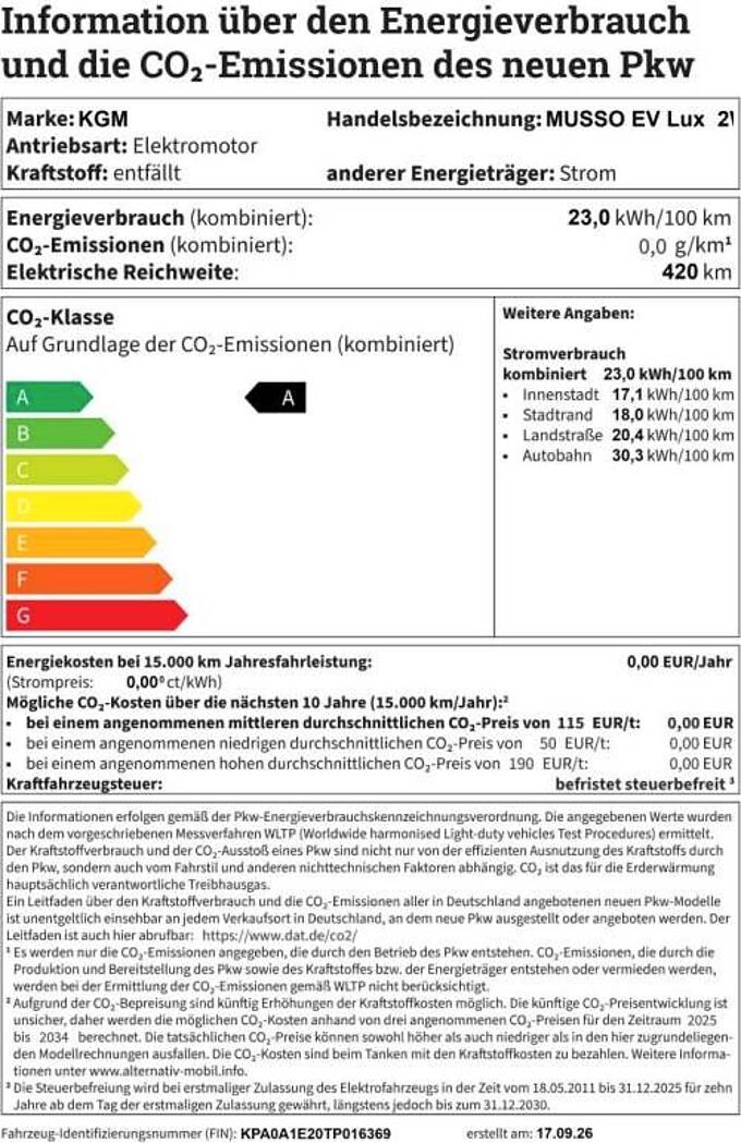 KGM Musso EV Lux +Pano+Sitzhzg/bel&uuml;ftung+LED+360Kame