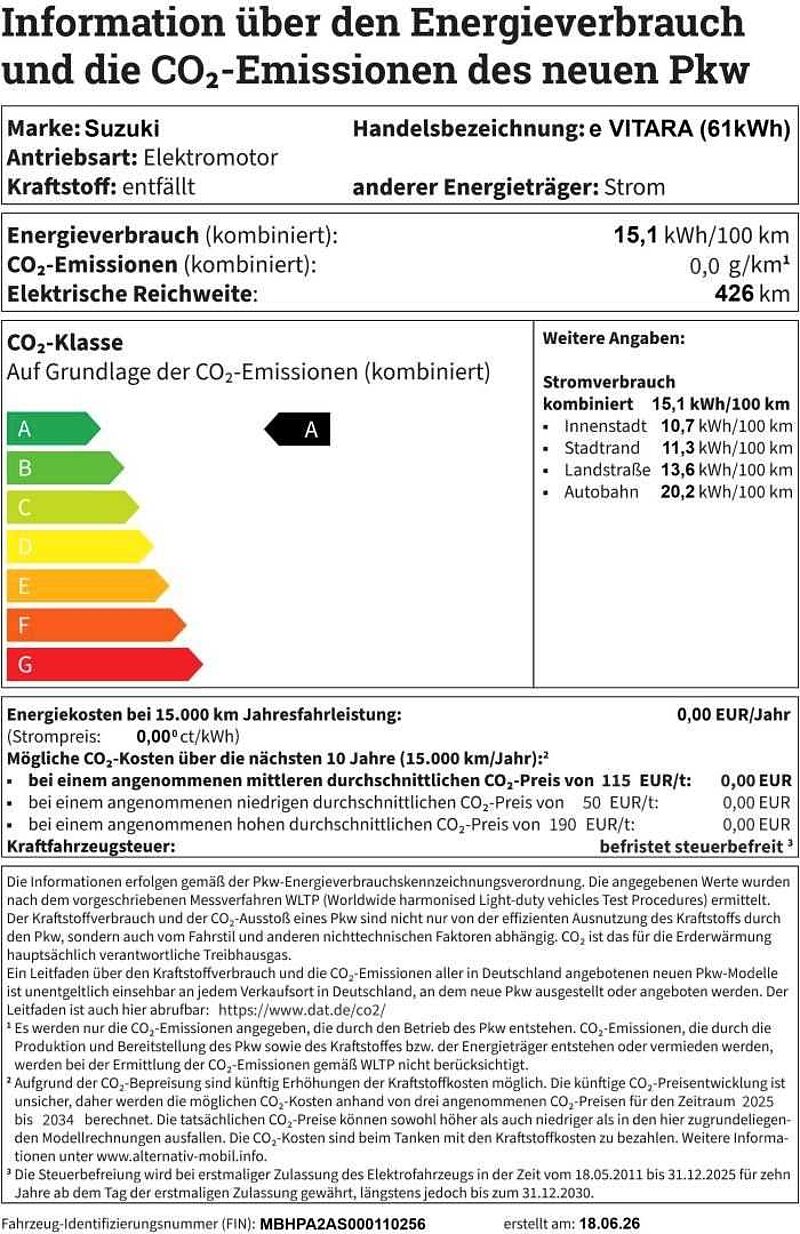 Suzuki e Vitara (61kWh) Comfort+Pano+LED+360Cam+Leder+